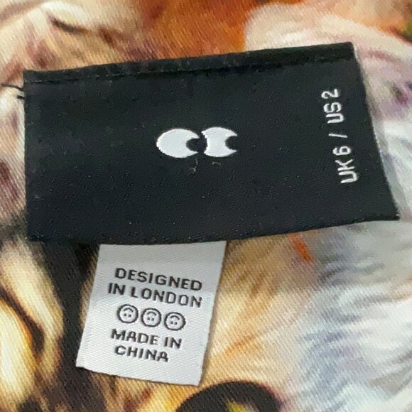 LAZY OAF Furry Friends cat print relaxed fit smock dress size 2 - Picture 8 of 9